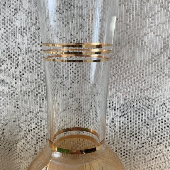 Pair of Vintage Glass Vase Iridescent Orange/gold 1950s Bartlett Collins MCM - Picture 3 of 6